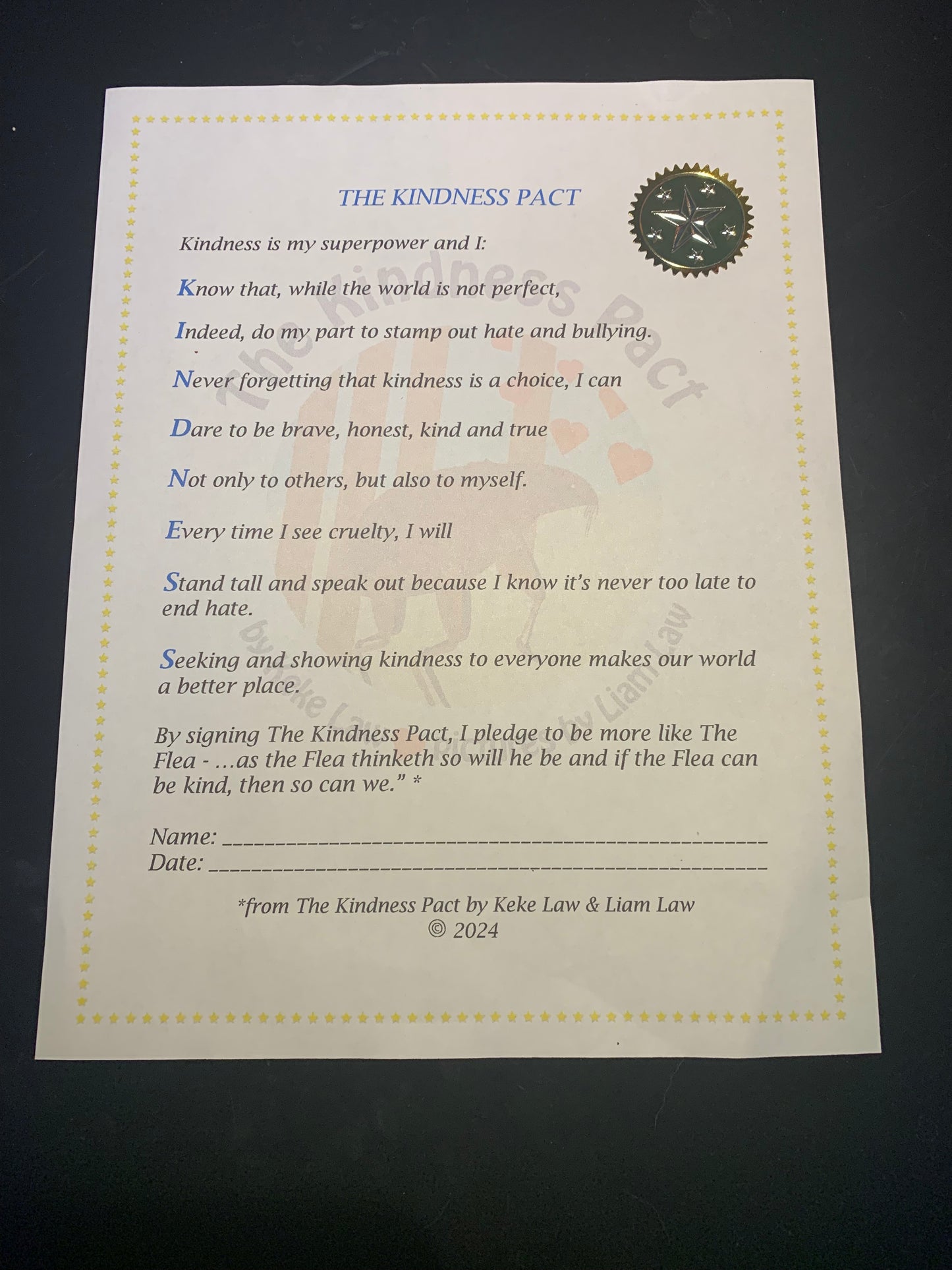 The Kindness Pact Pledge Scroll